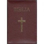 Biblia medie, 063, coperta piele, grena, cu cruce, margini aurii, repertoar