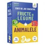 DuoCard. Fructe si legume, Animalele. Carti de joc educative
