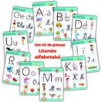 Literele alfabetului. Set 40 de planse didactice pentru clasa pregatitoare si pentru clasa 1
