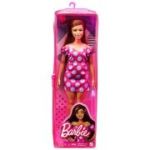 Papusa Satena cu rochie roz cu buline, Barbie