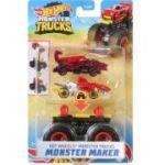 Set 2 masinute Monster Maker rosu, Hot Wheels