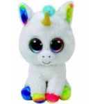 Jucarie de plus, 24 cm, Boos Pixy unicorn alb, TY