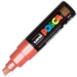 Marker UNI PC-8K 8. 0 mm, varf tesit, rosu metalizat, Posca (M658)