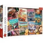 Puzzle 1500 piese, Calatorind prin Europa, Trefl