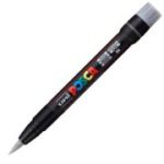 Marker pensula UNI Brush PCF-350, K, argintiu, Posca (M421)