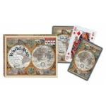 Set 2 pachete Carti de joc, World Map, in cutie de lux