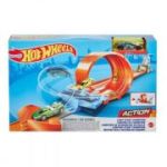 Circuit rapid cu lansator pentru cascadorii si masinuta exclusiva Hot Wheels