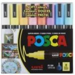 Set 8 markere PC-5M 1. 8-2. 5 mm culori pastel Uni Posca