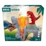 Vulcan in eruptie cu figurina dinozaur pentru trenulete BRIO