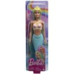 Papusa sirena cu corset galben si coada albastra, Barbie Dreamtopia