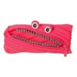 Penar ZIPIT Grillz Monster cu fermoar, roz cu dinti argintii ZP-141452