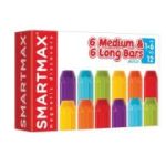 Joc magnetic Smart Max, XT set of 6 pcs short & 6 long bars, set cu 6 piese medii si 6 piese lungi