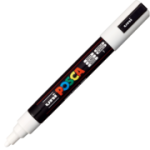 Marker UNI PC-5M 1. 8-2. 5 mm, alb, Posca (M44)