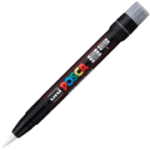 Marker pensula UNI Brush PCF-350, K, alb, Posca