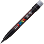 Marker pensula UNI Brush PCF-350, K, negru, Posca