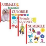 Pachet 4 carti pentru copii, culorile, animele domestice, numerele, primele cuvinte - Diana Rotaru