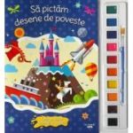 Sa pictam desene de poveste. Carte de colorat cu pensula si acuarele