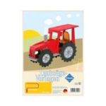 Sablon din lemn, tractor, pentru traforaj, dimensiunea A4, Pebaro 355S