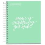 Caiet cu spira Miquelrius Messages, A5, matematica, 100 file, coperta carton dur plastifiat, menta