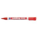 Marker permanent Edding 400, corp plastic, varf rotund, 1 mm, rosu