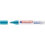 Marker permanent Edding 750, cu vopsea, corp metalic, varf rotund, 2-4 mm, bleu