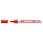 Marker permanent Edding 750, cu vopsea, corp metalic, varf rotund, 2-4 mm, rosu