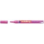 Marker permanent Edding 751 cu vopsea, corp metalic, varf rotund, 1-2 mm, roz