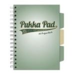 Caiet A5 cu spira si separatoare Pukka Pad Project Book, 200 file, matematica, verde