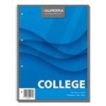Caiet cu spirala, A4, 80 file - 70gsm, 4 perf., coperti carton, AURORA College - matematica