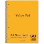 Caiet cu spirala, A4, 80 file - 80gsm, 4 perf., coperti carton, AURORA - dictando - hartie galbena