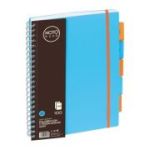 Caiet cu spira A4 Grand, 100 file, matematica, colturi rotunjite, coperta plastic, albastra, 150-1405