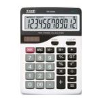 Calculator de birou Toor TR-2235A 120-1451, 12 digiti, alimentare baterie + solar, ecran inclinat, gri