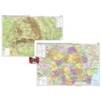 Romania. Harta fizico-geografica si a resurselor naturale de subsol si Romania. Harta administrativa si a principalelor cai de comunicatie Duo Plus 160x120 cm CR-3101DPA