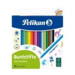 Creioane colorate Pelikan 724013, 24 culori, lacuite, blister carton