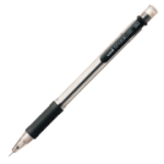 Creion mecanic UNI Shalaku M5-101, 0. 5mm, grip cauciucat, corp transparent negru, cu guma de sters