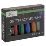 Set culori acrilice cu sclipici Creative Craft, 6 culori, 75 ml