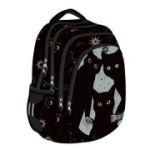 Ghiozdan scolar Majewski ST Right, BP06, Night Cats, 4 compartimente, 42 x 31 x 22 cm