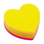 Notes adeziv Office Cover SN4505I, 100 coli, 75x75mm, 5 culori neon, forma inima, blister