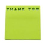 Notes adeziv stantat Office Cover H1-THANK YOU, 50 coli, 75x75mm, albastru neon, blister