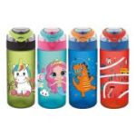 Recipient scolar Noki T-0108, 500ml, pentru lichide, diverse culori, push si capac protectie