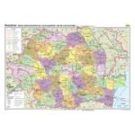Romania. Harta administrativa si a principalelor cai de comunicatie 140x100 cm CR-3102B