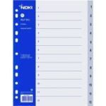 Index plastic numeric 1-12 Noki 59212, A4, portret, gri