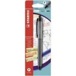 Pix cu gel Stabilo Palette, cu mecanism, varf 0. 4 mm, negru, blister