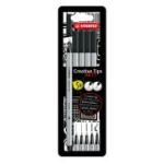 Carioca Stabilo Crativ Tips, negru, 5 bucati/set