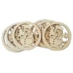 Accesorii creatie, lemn decupat, glob cu Om de zapada, set 6 buc, Colorarte, FS-MF