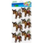 Forme decorative, hartie gumata autoadeziva, magarus de Craciun, maro, set 6 buc, Craft with Fun, 501770