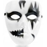 Masca mim PartyTime Halloween, alb, negru, prindere elastic