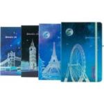 Jurnal A5 CNX 5703-14, 160 pagini, orase europene, coperta carton, cu elastic