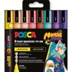 Marker UNI PC-5M 1. 8-2. 5 mm set 8 culori MANGA HERO, Posca (M1644)