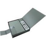 Set cadou stilou + pix + agenda A5 Office-Cover, metalic, grafit cu striatii, cutie cadou